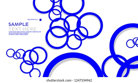 Simple Circles Background , with color blue and shadow . vector graphic design on eps 10