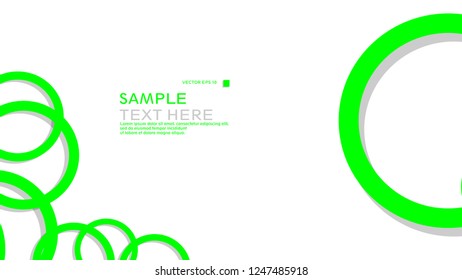 Simple Circles Background , with color green and shadow . vector graphic design on eps 10