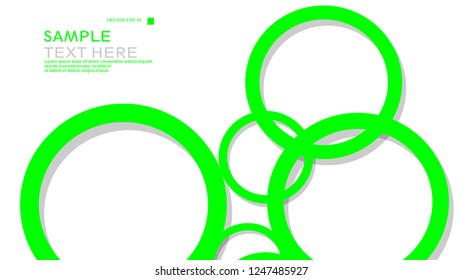 Simple Circles Background , with color green and shadow . vector graphic design on eps 10