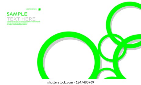 Simple Circles Background , with color green and shadow . vector graphic design on eps 10