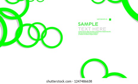 Simple Circles Background , with color green and shadow . vector graphic design on eps 10