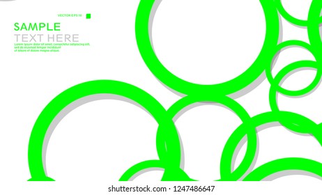 Simple Circles Background , with color green and shadow . vector graphic design on eps 10