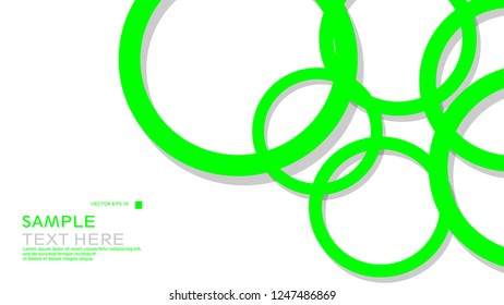 Simple Circles Background , with color green and shadow . vector graphic design on eps 10