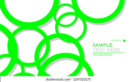 Simple Circles Background , with color green and shadow . vector graphic design on eps 10