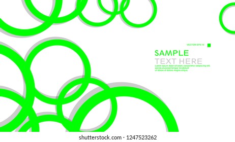Simple Circles Background , with color green and shadow . vector graphic design on eps 10