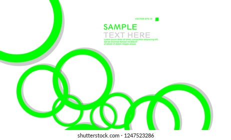 Simple Circles Background , with color green and shadow . vector graphic design on eps 10