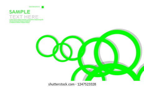 Simple Circles Background , with color green and shadow . vector graphic design on eps 10