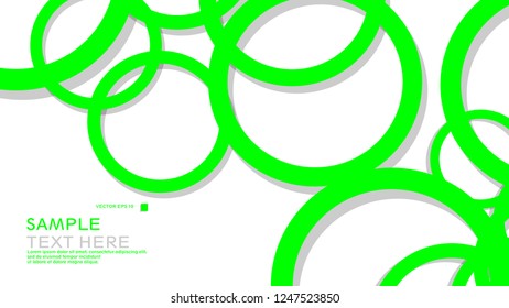 Simple Circles Background , with color green and shadow . vector graphic design on eps 10