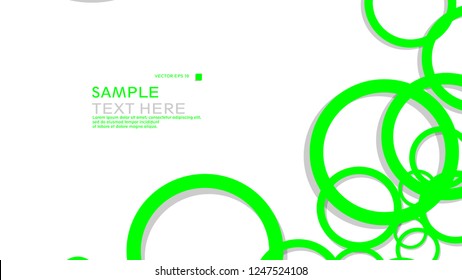 Simple Circles Background , with color green and shadow . vector graphic design on eps 10