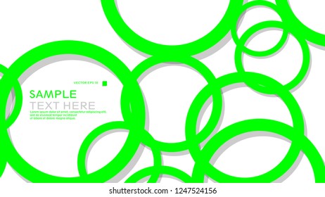 Simple Circles Background , with color green and shadow . vector graphic design on eps 10
