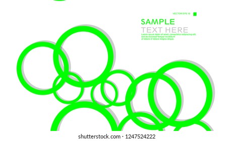 Simple Circles Background , with color green and shadow . vector graphic design on eps 10