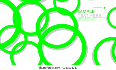 Simple Circles Background , with color green and shadow . vector graphic design on eps 10