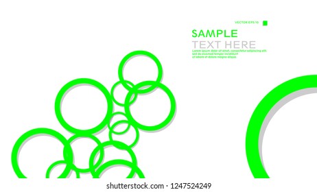 Simple Circles Background , with color green and shadow . vector graphic design on eps 10