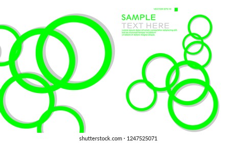 Simple Circles Background , with color green and shadow . vector graphic design on eps 10