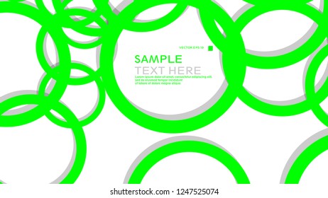 Simple Circles Background , with color green and shadow . vector graphic design on eps 10