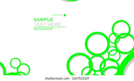 Simple Circles Background , with color green and shadow . vector graphic design on eps 10