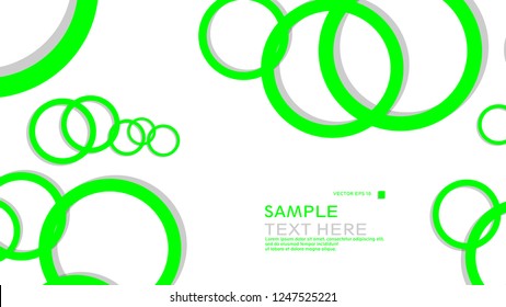 Simple Circles Background , with color green and shadow . vector graphic design on eps 10