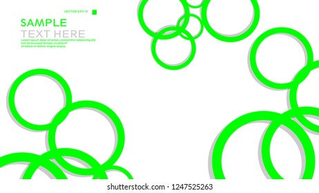 Simple Circles Background , with color green and shadow . vector graphic design on eps 10