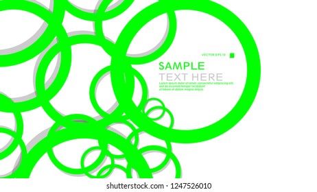 Simple Circles Background , with color green and shadow . vector graphic design on eps 10