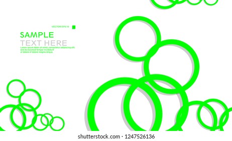 Simple Circles Background , with color green and shadow . vector graphic design on eps 10