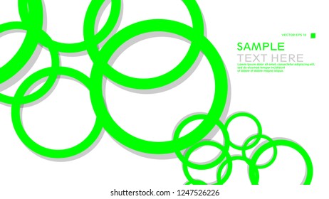 Simple Circles Background , with color green and shadow . vector graphic design on eps 10