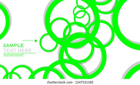 Simple Circles Background , with color green and shadow . vector graphic design on eps 10