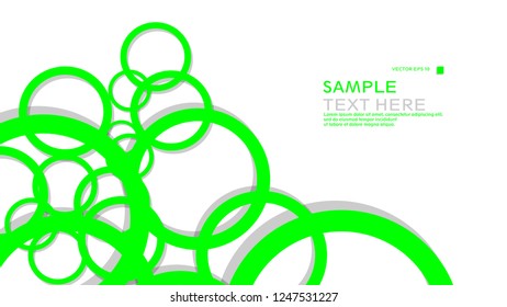 Simple Circles Background , with color green and shadow . vector graphic design on eps 10