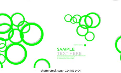 Simple Circles Background , with color green and shadow . vector graphic design on eps 10