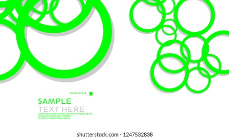 Simple Circles Background , with color green and shadow . vector graphic design on eps 10