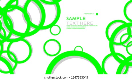 Simple Circles Background , with color green and shadow . vector graphic design on eps 10