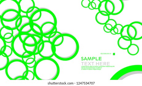 Simple Circles Background , with color green and shadow . vector graphic design on eps 10