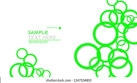 Simple Circles Background , with color green and shadow . vector graphic design on eps 10