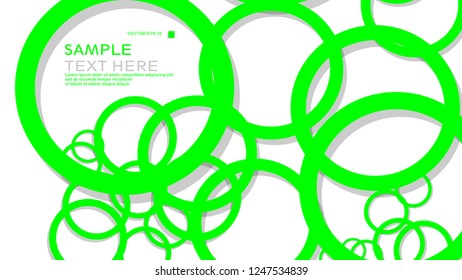 Simple Circles Background , with color green and shadow . vector graphic design on eps 10