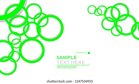 Simple Circles Background , with color green and shadow . vector graphic design on eps 10