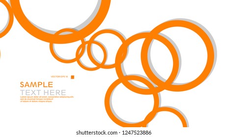 Simple Circles Background , with color orange and shadow . vector graphic design on eps 10
