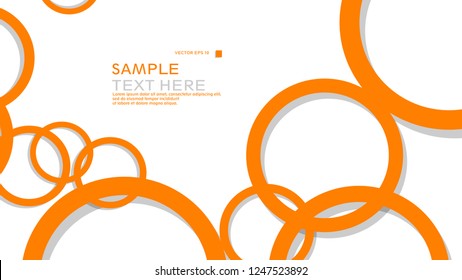 Simple Circles Background , with color orange and shadow . vector graphic design on eps 10
