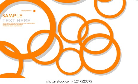 Simple Circles Background , with color orange and shadow . vector graphic design on eps 10