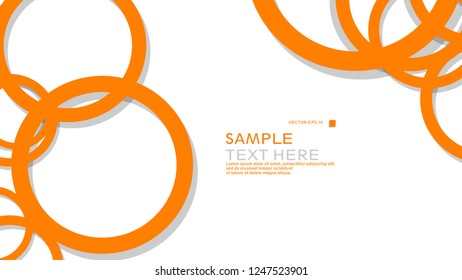 Simple Circles Background , with color orange and shadow . vector graphic design on eps 10