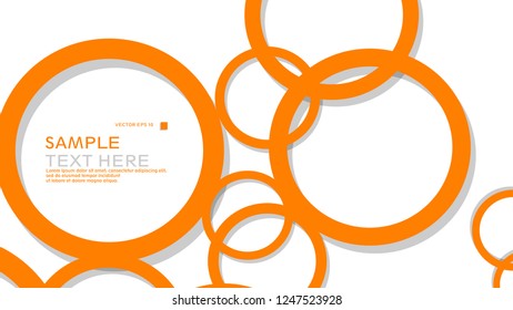 Simple Circles Background , with color orange and shadow . vector graphic design on eps 10
