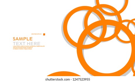 Simple Circles Background , with color orange and shadow . vector graphic design on eps 10