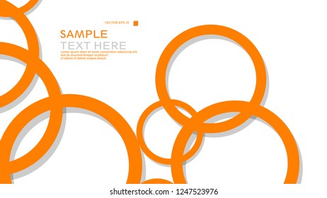 Simple Circles Background , with color orange and shadow . vector graphic design on eps 10