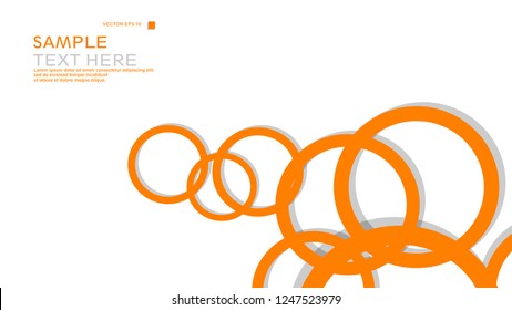 Simple Circles Background , with color orange and shadow . vector graphic design on eps 10