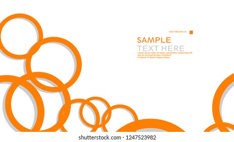 Simple Circles Background , with color orange and shadow . vector graphic design on eps 10