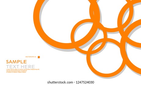 Simple Circles Background , with color orange and shadow . vector graphic design on eps 10