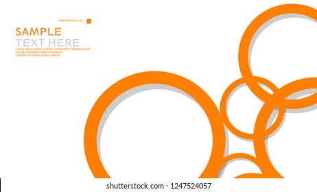 Simple Circles Background , with color orange and shadow . vector graphic design on eps 10