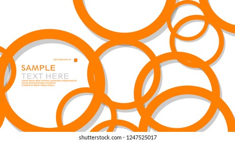Simple Circles Background , with color orange and shadow . vector graphic design on eps 10