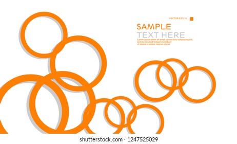 Simple Circles Background , with color orange and shadow . vector graphic design on eps 10