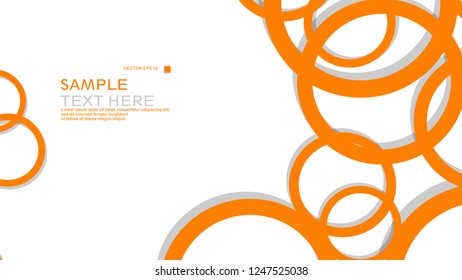Simple Circles Background , with color orange and shadow . vector graphic design on eps 10