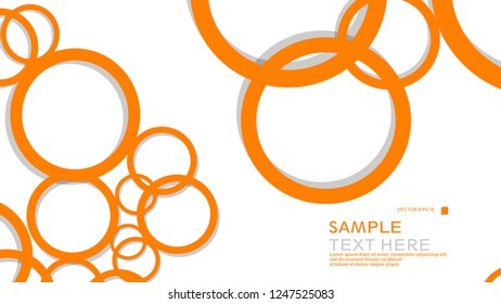 Simple Circles Background , with color orange and shadow . vector graphic design on eps 10