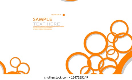 Simple Circles Background , with color orange and shadow . vector graphic design on eps 10